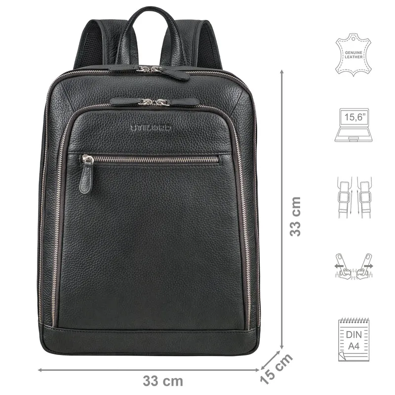 "Leslie" Lederrucksack Damen und Herren Business