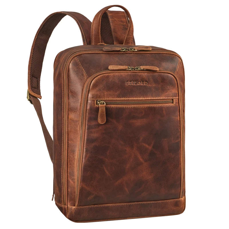 "Leslie" Lederrucksack Damen und Herren Business