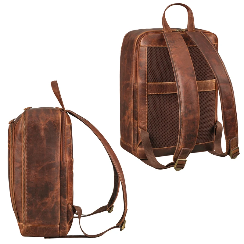 "Leslie" Lederrucksack Damen und Herren Business