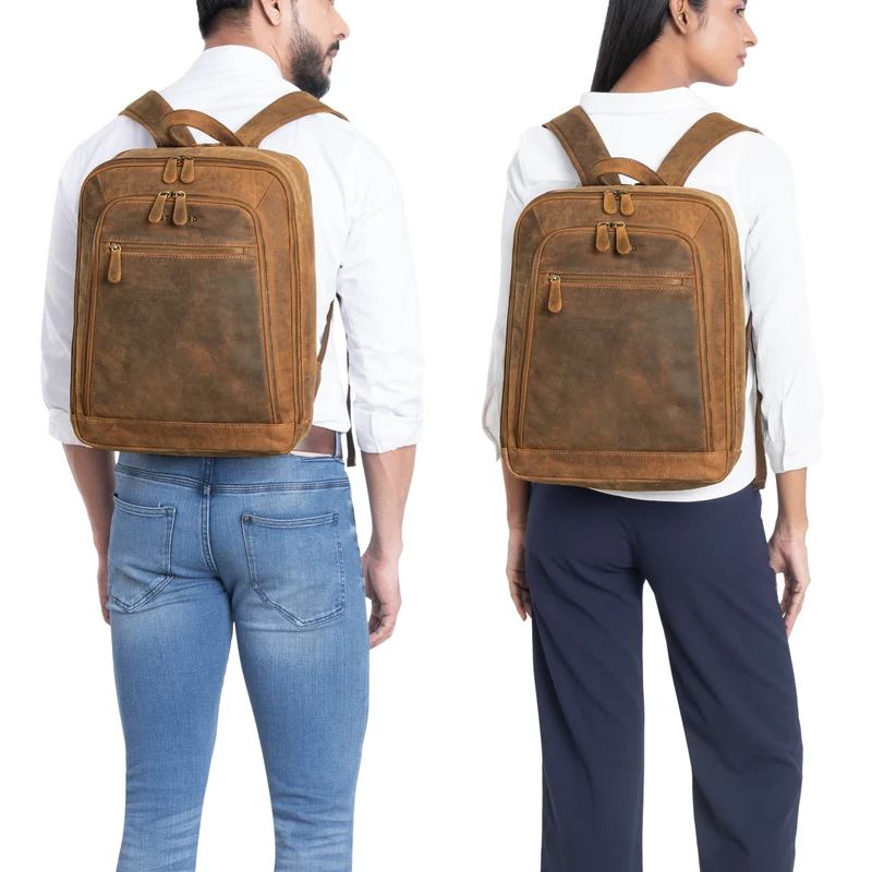 "Leslie" Lederrucksack Damen und Herren Business