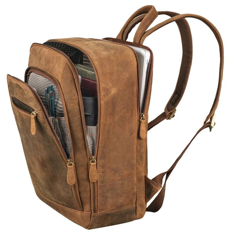 "Leslie" Lederrucksack Damen und Herren Business