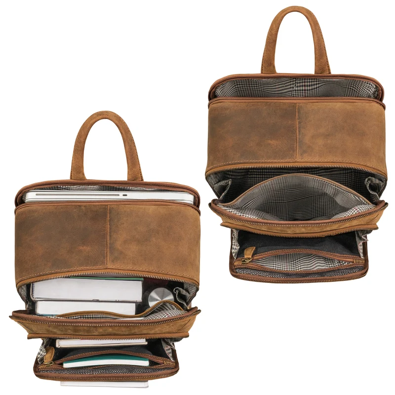 "Leslie" Lederrucksack Damen und Herren Business