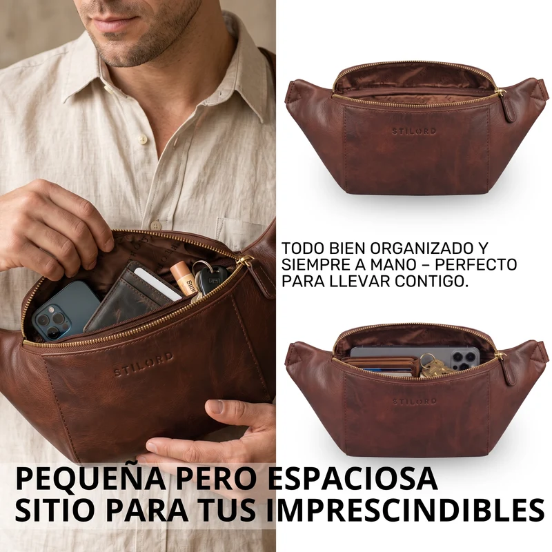 "Pino" Praktische Bauchtasche aus echtem Leder für Damen und Herren