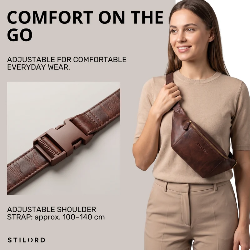 "Pino" Praktische Bauchtasche aus echtem Leder für Damen und Herren