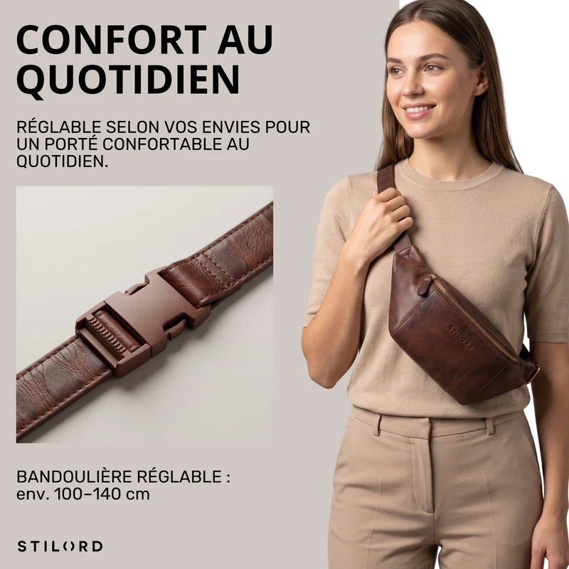 "Pino" Praktische Bauchtasche aus echtem Leder für Damen und Herren