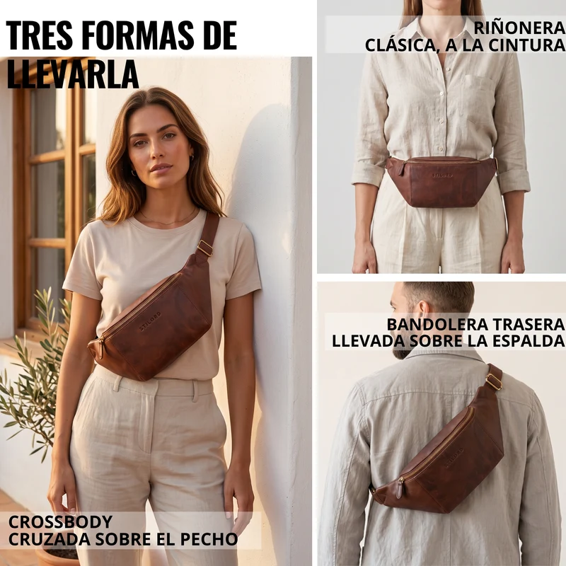 "Pino" Praktische Bauchtasche aus echtem Leder für Damen und Herren