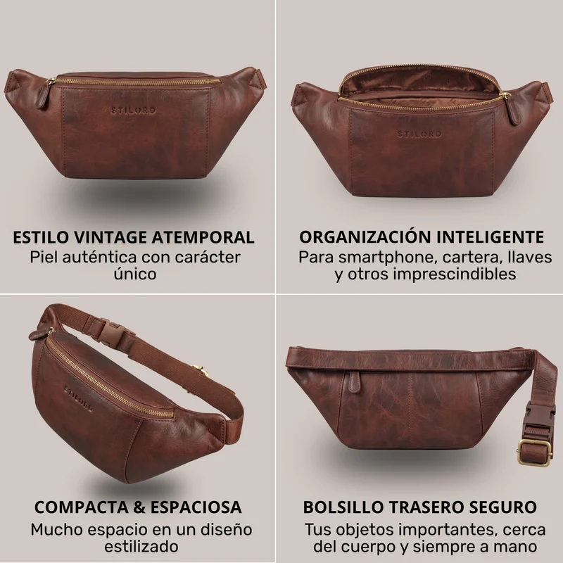 "Pino" Praktische Bauchtasche aus echtem Leder für Damen und Herren