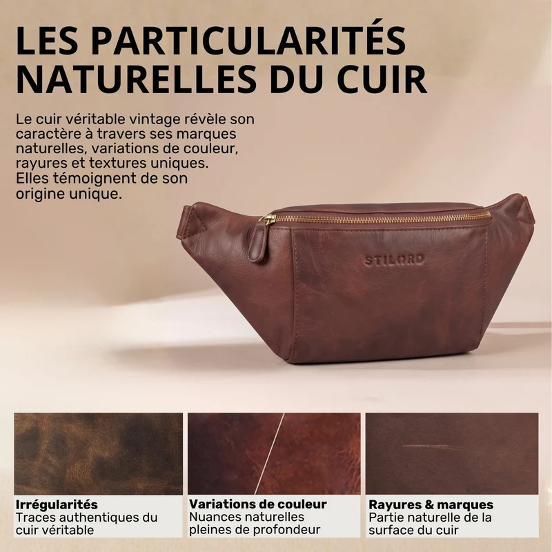 "Pino" Praktische Bauchtasche aus echtem Leder für Damen und Herren