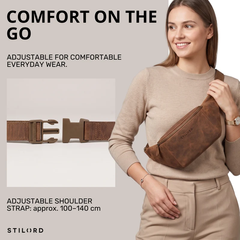 "Pino" Praktische Bauchtasche aus echtem Leder für Damen und Herren