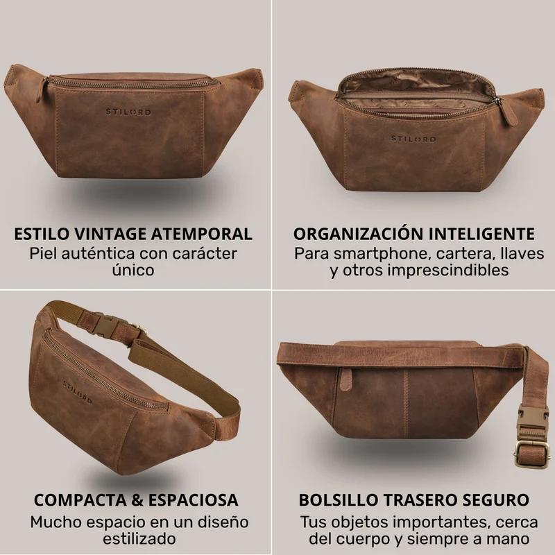 "Pino" Praktische Bauchtasche aus echtem Leder für Damen und Herren