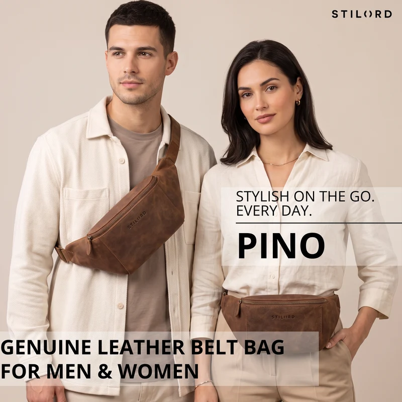 "Pino" Praktische Bauchtasche aus echtem Leder für Damen und Herren
