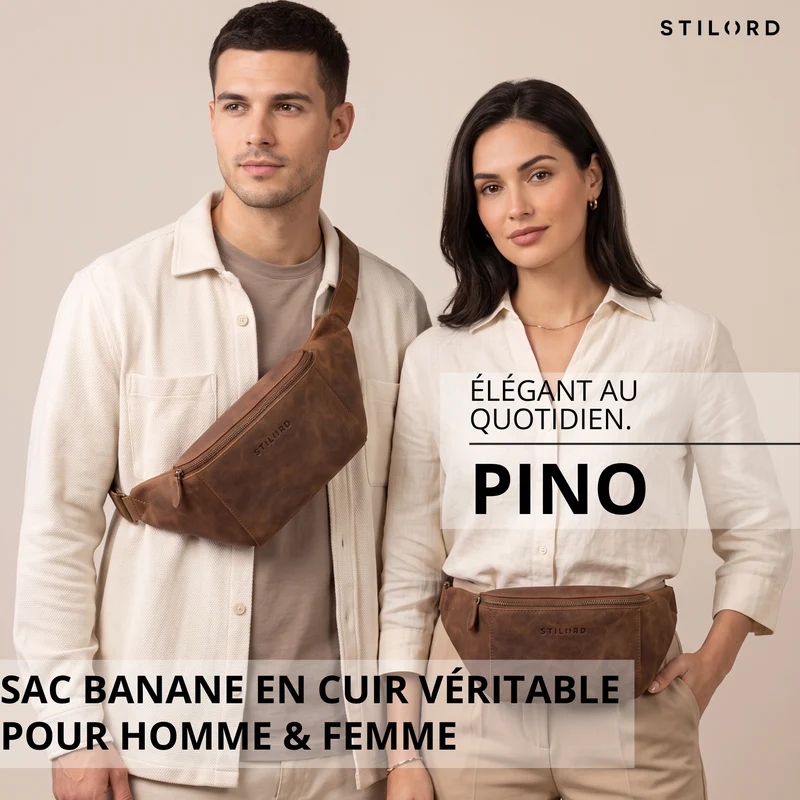 "Pino" Praktische Bauchtasche aus echtem Leder für Damen und Herren