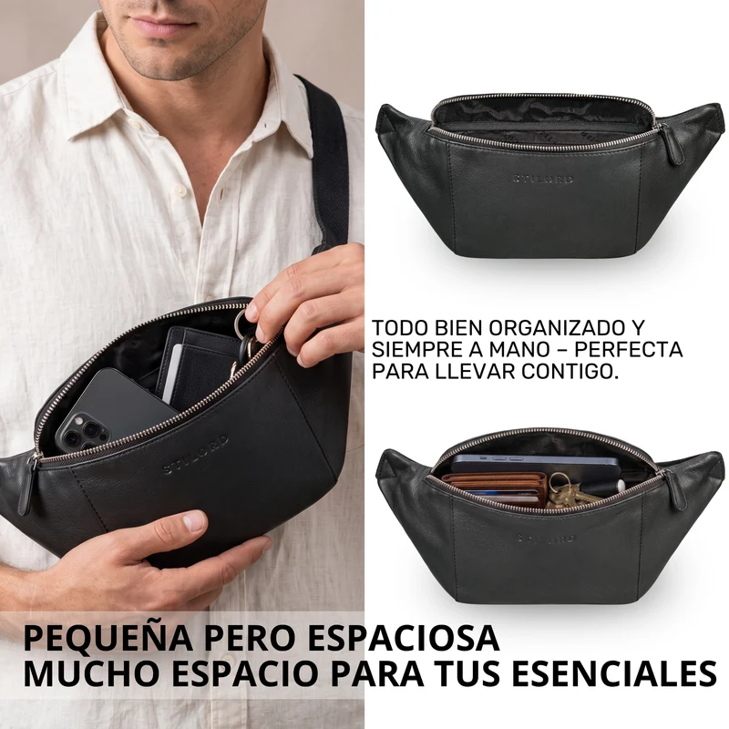 "Pino" Praktische Bauchtasche aus echtem Leder für Damen und Herren