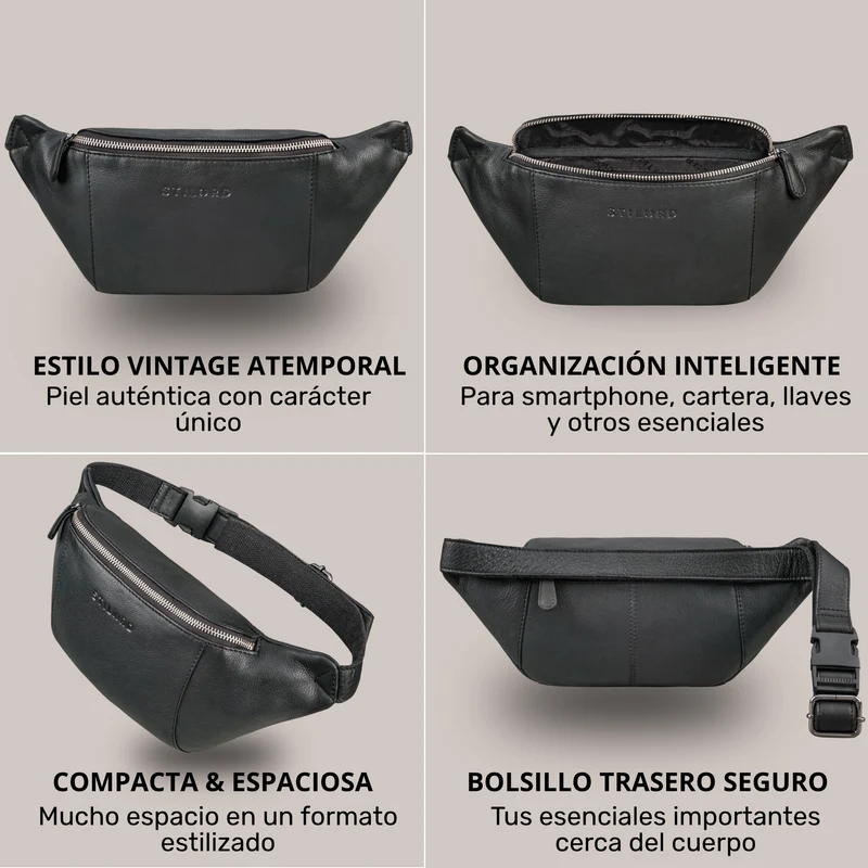 "Pino" Praktische Bauchtasche aus echtem Leder für Damen und Herren