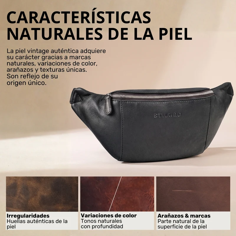 "Pino" Praktische Bauchtasche aus echtem Leder für Damen und Herren