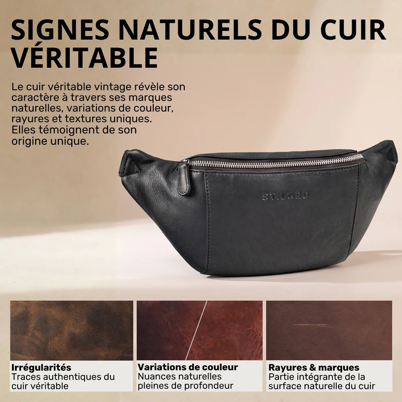 "Pino" Praktische Bauchtasche aus echtem Leder für Damen und Herren