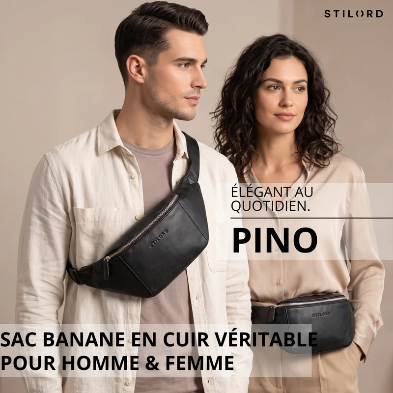 "Pino" Praktische Bauchtasche aus echtem Leder für Damen und Herren