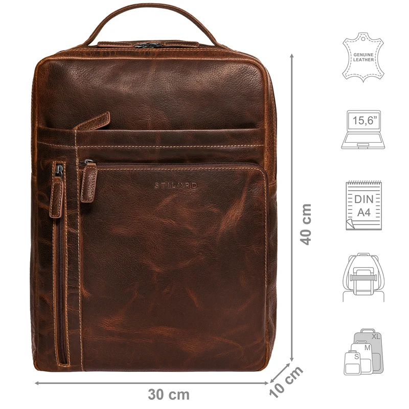 "Kendall" Unisex Laptop-Rucksack Leder