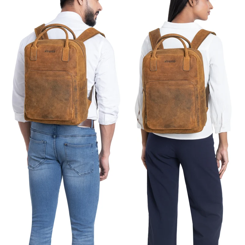 "Seraphine" XL Leder Rucksacktasche mit Laptop-Fach 15,6 Zoll Damen