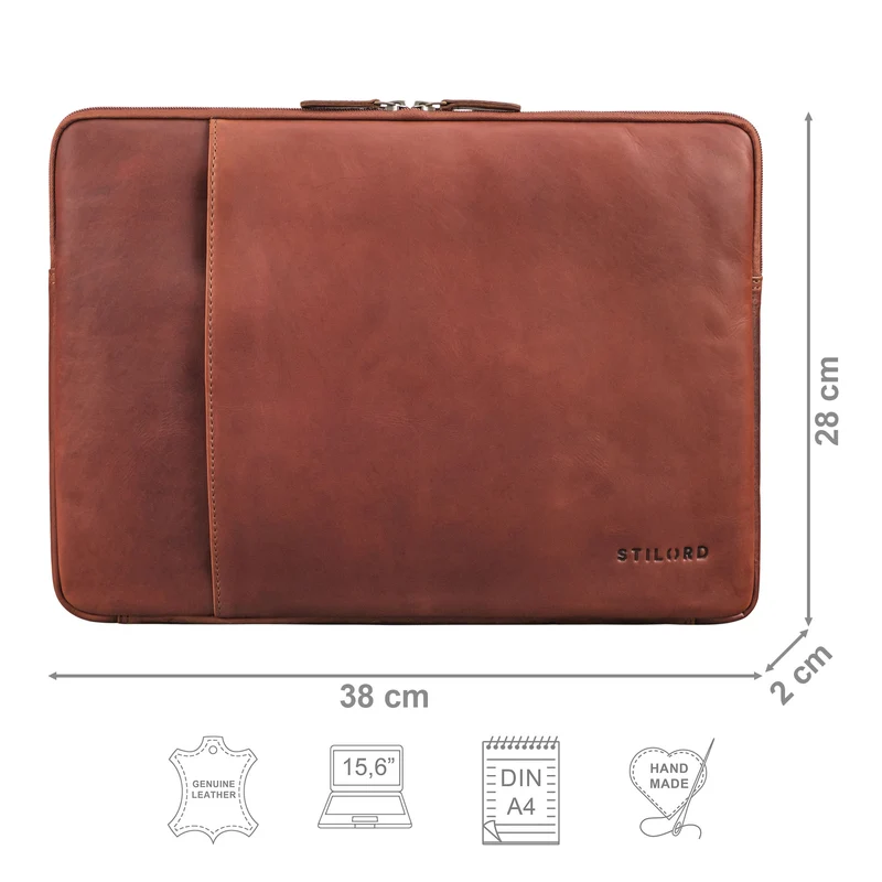"Ino" 15.6 Zoll Laptop Sleeve Hülle Leder