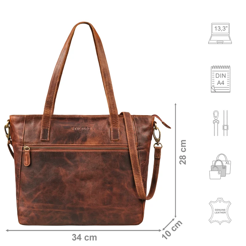 "Nicole" 3-in-1 Shopper Leder Damen (Handtasche Umhängetasche Crossbody Bag)