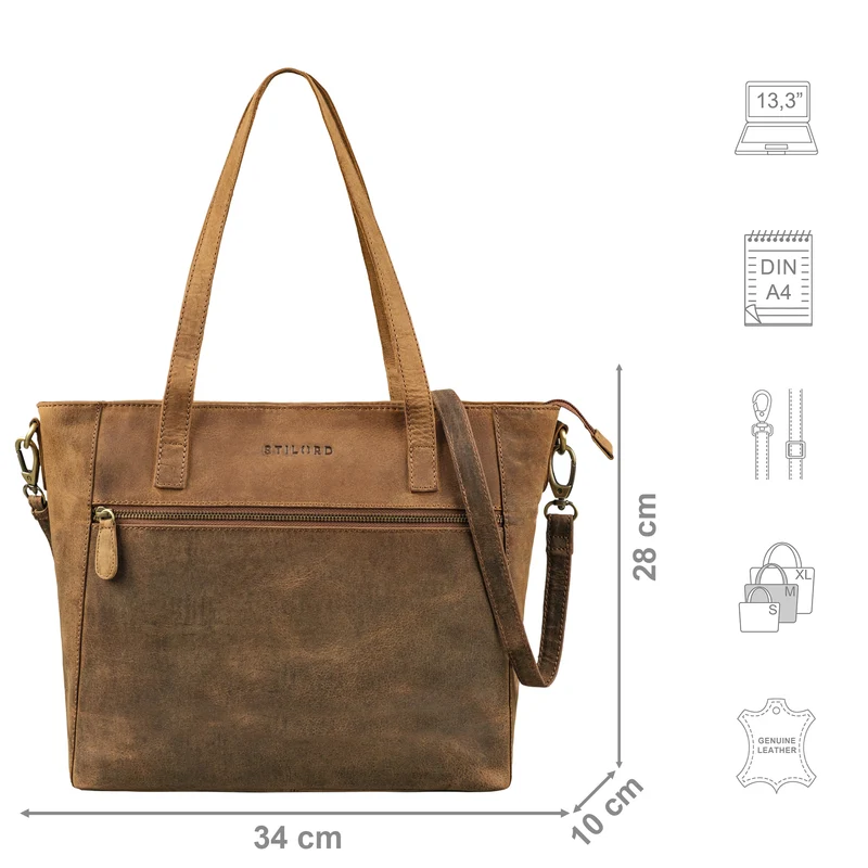"Nicole" 3-in-1 Shopper Leder Damen (Handtasche Umhängetasche Crossbody Bag)