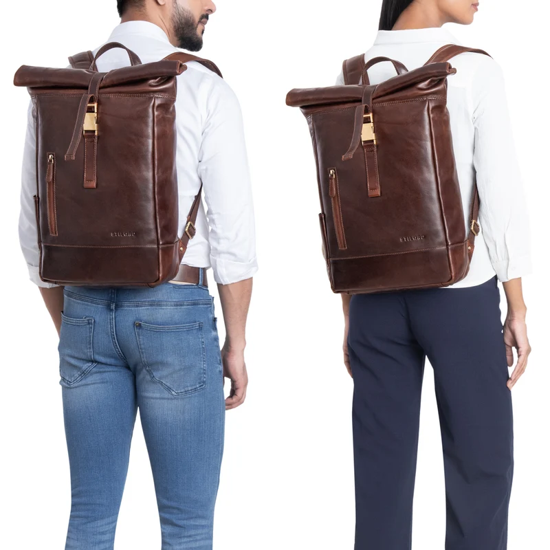"Harriet" Rolltop Rucksack mit Laptop-Fach 15.6 - 17 Zoll Damen Herren