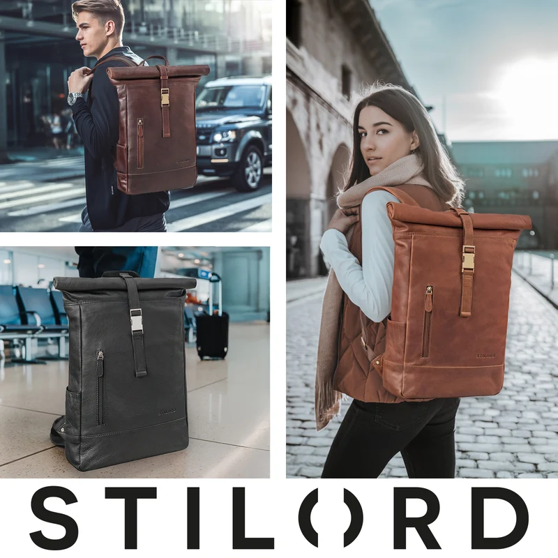 "Harriet" Rolltop Rucksack mit Laptop-Fach 15.6 - 17 Zoll Damen Herren