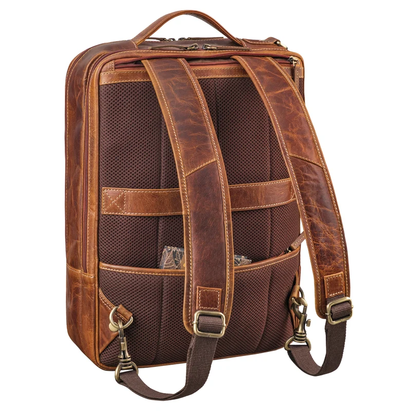 "Dash" Praktischer 2 in 1 Rucksack Leder XL Aktentasche 15 - 16 Unisex