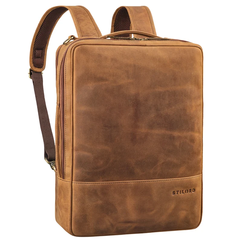 "Dash" Praktischer 2 in 1 Rucksack Leder XL Aktentasche 15 - 16 Unisex