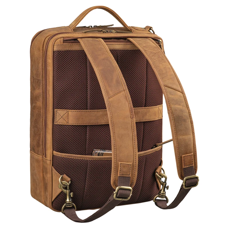 "Dash" Praktischer 2 in 1 Rucksack Leder XL Aktentasche 15 - 16 Unisex