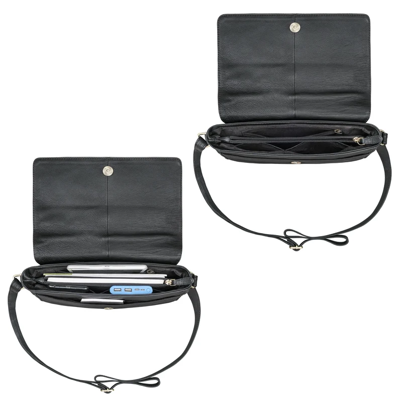 "Ruth" Klassische Damen Handtasche zum Umhängen aus Leder klein