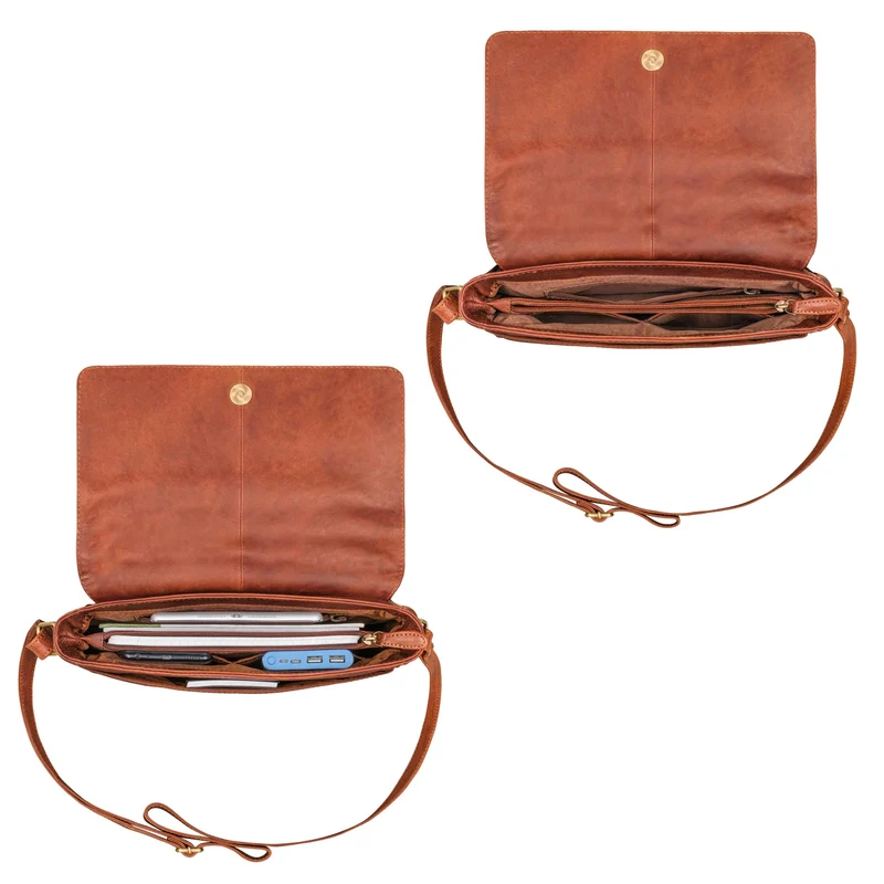 "Ruth" Klassische Damen Handtasche zum Umhängen aus Leder klein