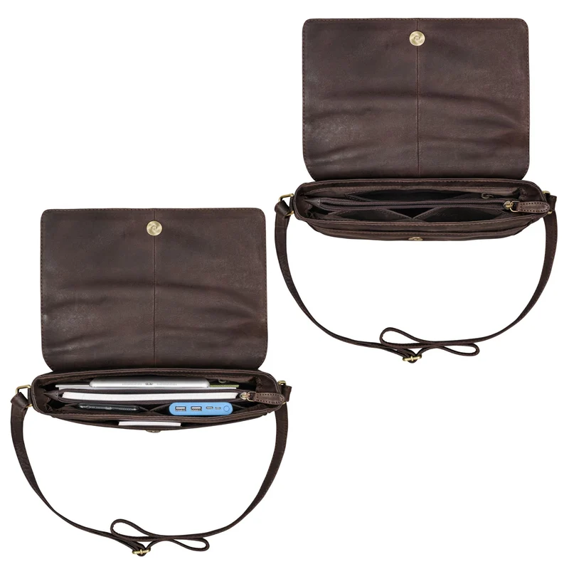 "Ruth" Klassische Damen Handtasche zum Umhängen aus Leder klein