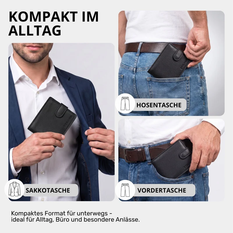"Merrick" RFID Geldbörse Herren Leder
