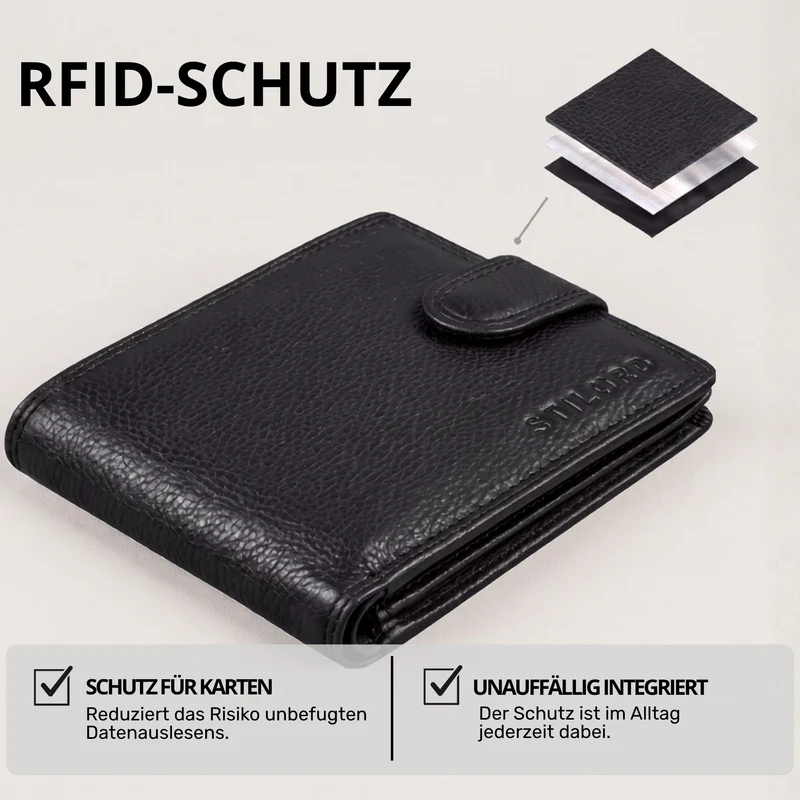 "Merrick" RFID Geldbörse Herren Leder