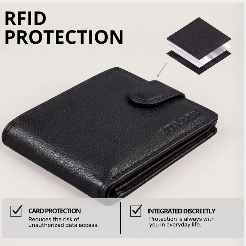 "Merrick" RFID Geldbörse Herren Leder