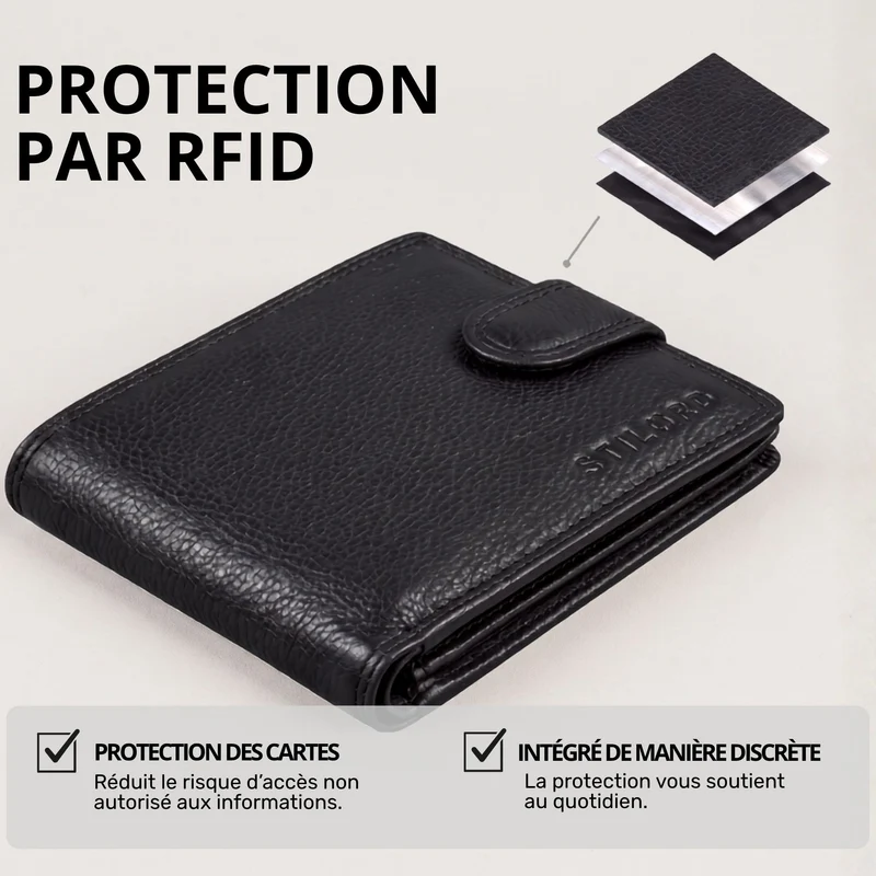 "Merrick" RFID Geldbörse Herren Leder
