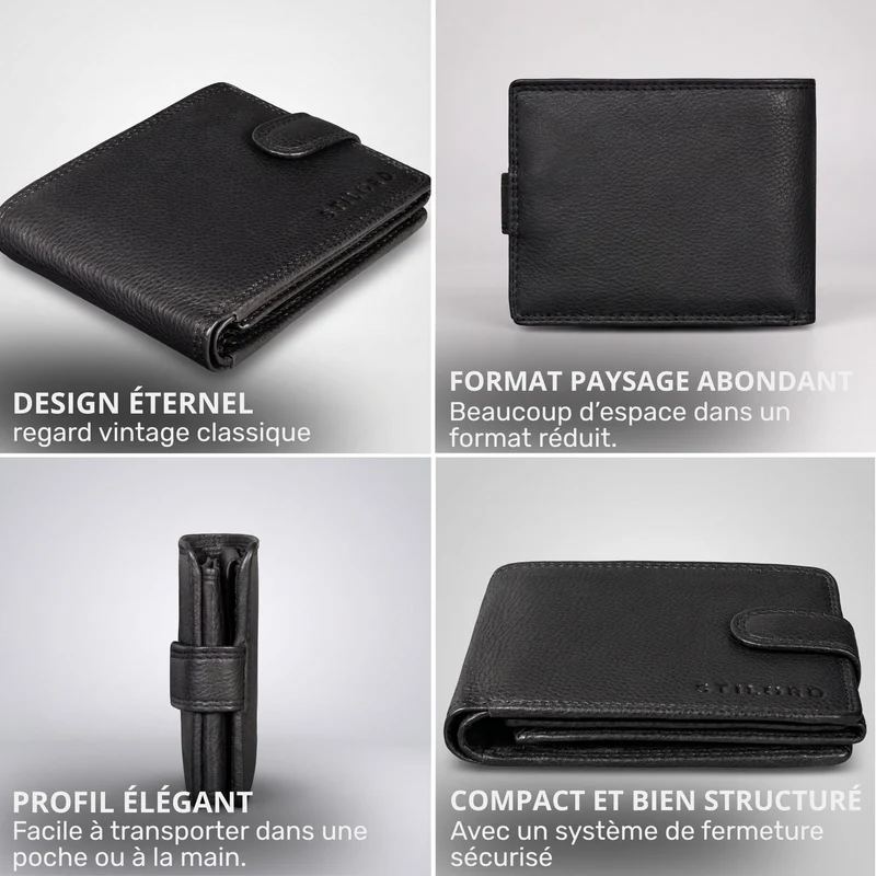 "Merrick" RFID Geldbörse Herren Leder