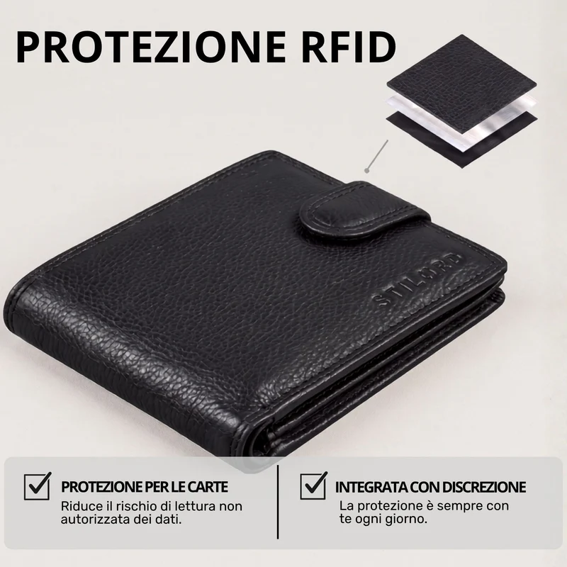 "Merrick" RFID Geldbörse Herren Leder