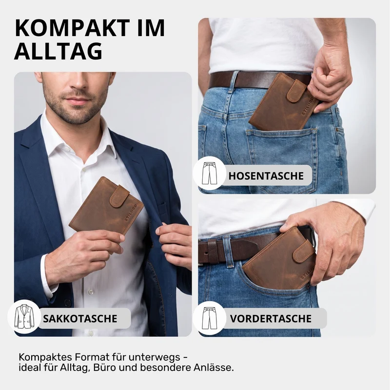 "Merrick" RFID Geldbörse Herren Leder