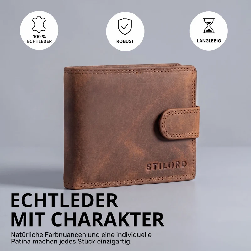 "Merrick" RFID Geldbörse Herren Leder