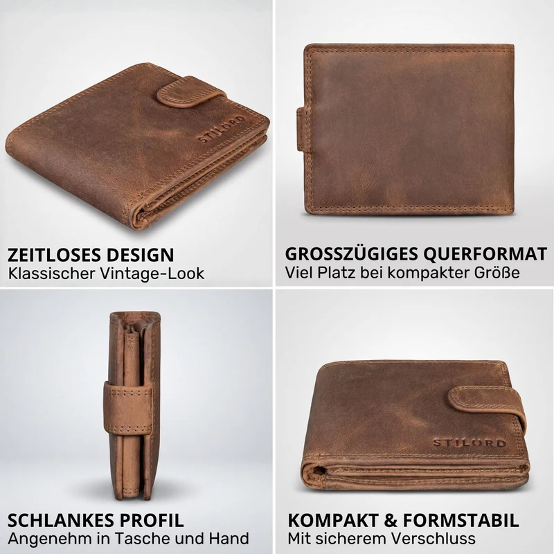 "Merrick" RFID Geldbörse Herren Leder