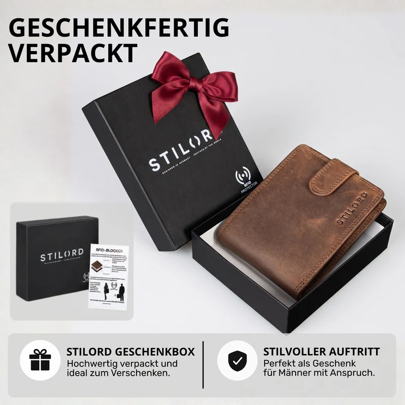 "Merrick" RFID Geldbörse Herren Leder