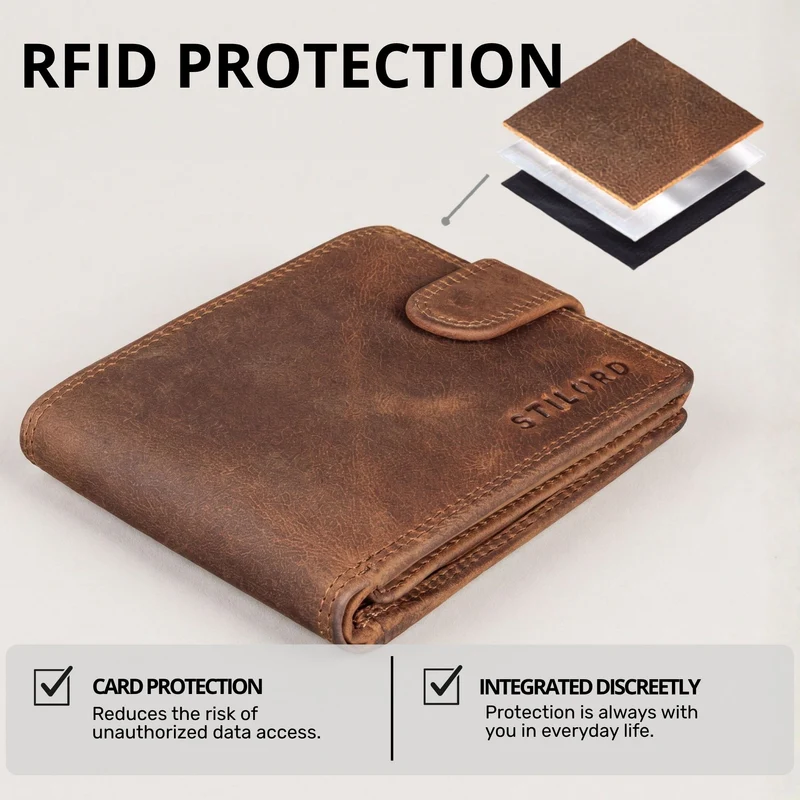 "Merrick" RFID Geldbörse Herren Leder