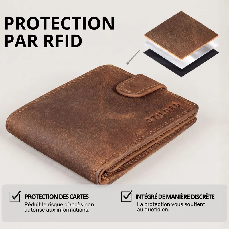 "Merrick" RFID Geldbörse Herren Leder