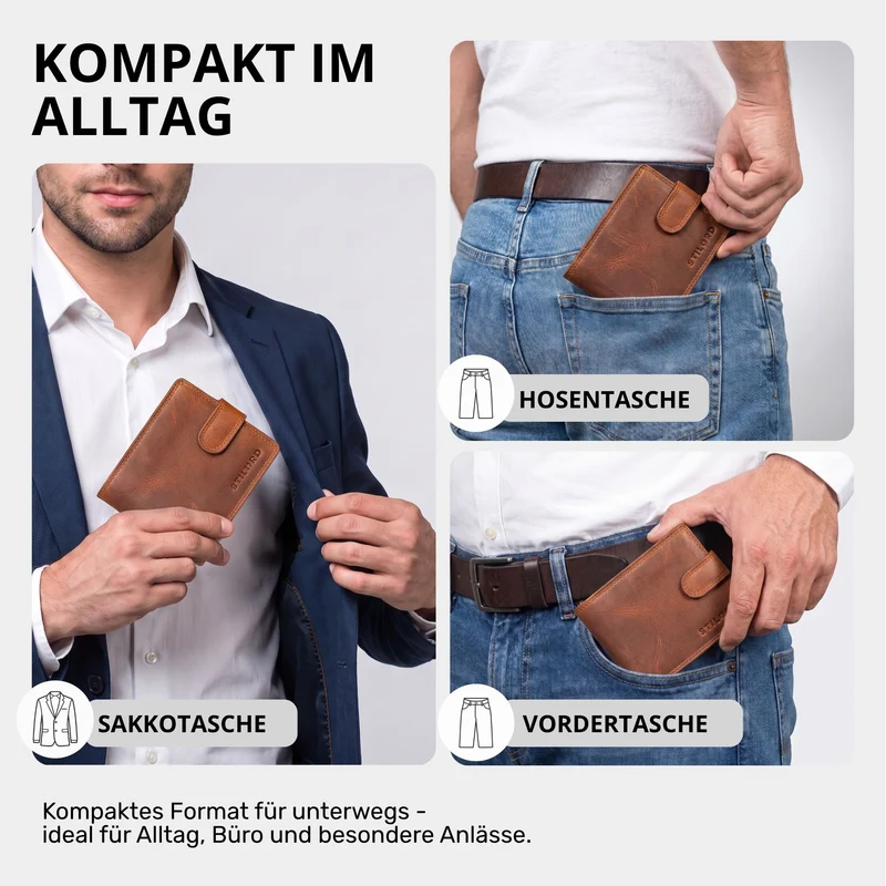 "Merrick" RFID Geldbörse Herren Leder