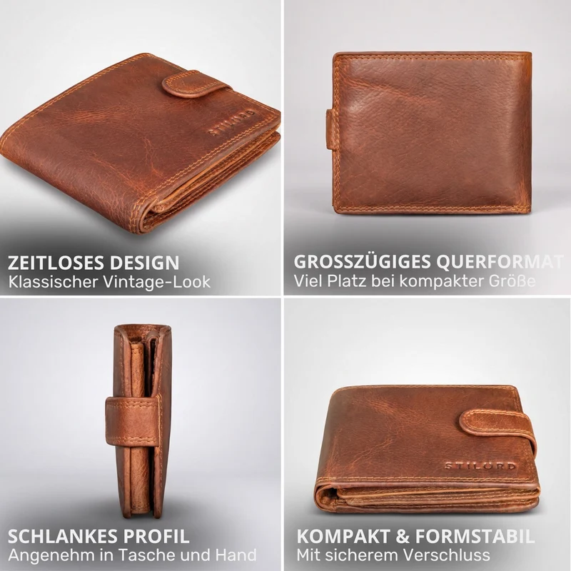 "Merrick" RFID Geldbörse Herren Leder