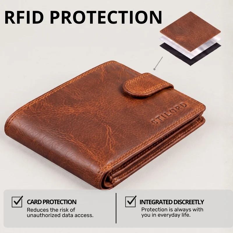 "Merrick" RFID Geldbörse Herren Leder