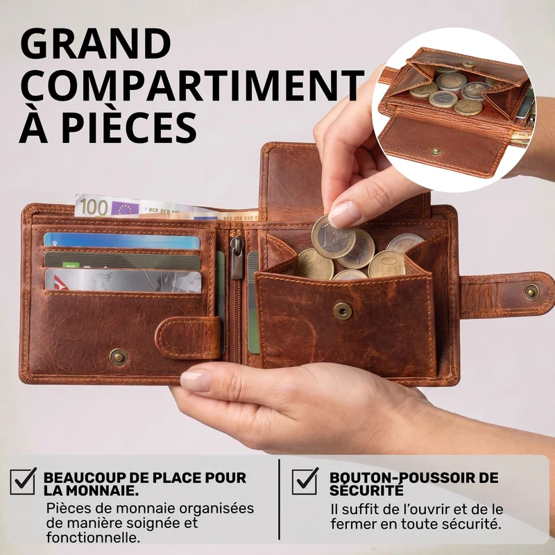 "Merrick" RFID Geldbörse Herren Leder